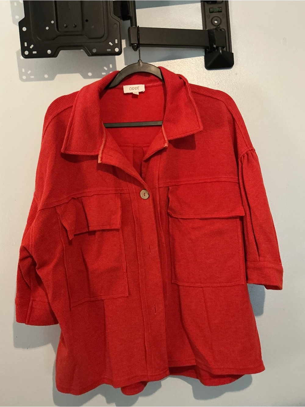 ODDY Red Utility Shirt Jacket
